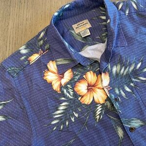 Quiksilver Blue Tropical Floral Shirt
